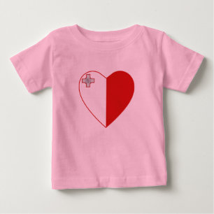 Malta Flag Hart T-shirt