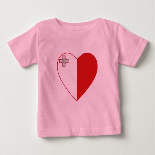 Malta Flag Hart T-shirt (Voorkant)