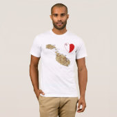 Malta Flag Heart en Map T-Shirt (Voorkant volledig)