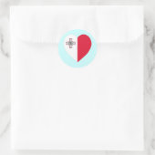 Malta Flag Heart Ronde Sticker (Tas)