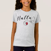 Malta Flag Heart T-shirt (Voorkant)