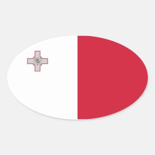 Malta Flag Oval Sticker (Voorkant)