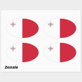 Malta Flag Oval Sticker (Vel)