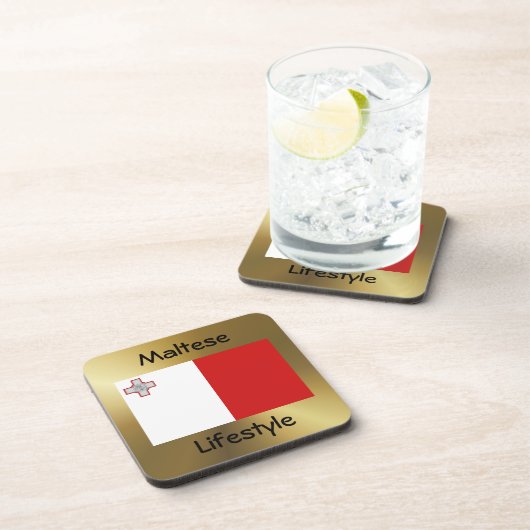 Malta Flag+Text Onderzetter (Rechterzijde)