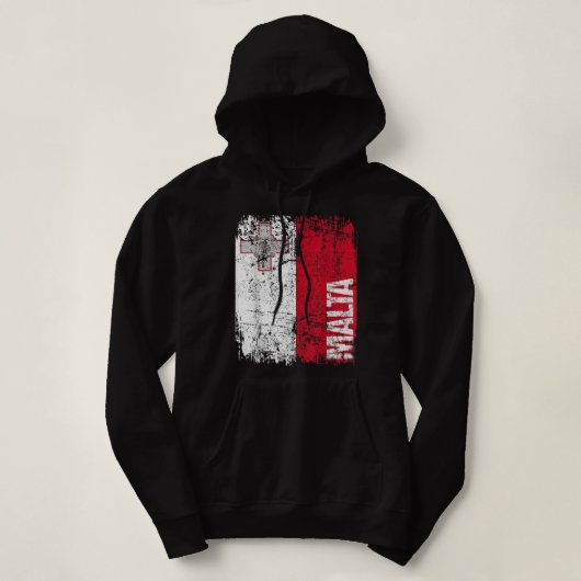 MALTA Flag Verstoorde MALTA Hoodie (Design voorkant)