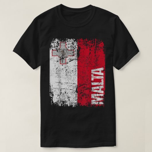 MALTA Flag Verstoorde MALTA T-shirt (Design voorkant)