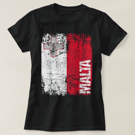 MALTA Flag  Verstoorde MALTA T-shirt (Design voorkant)