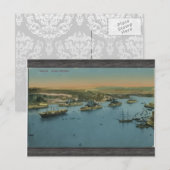 Malta - Grand Harbour, Vintage Briefkaart (Voorkant / Achterkant)