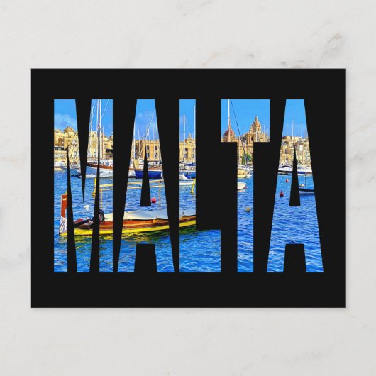 Malta Grote Haven Birgu Briefkaart (Voorkant)