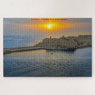 Malta Harbour Sunset. Jigzaag Puzzle Legpuzzel