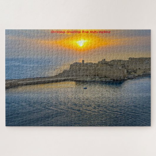 Malta Harbour Sunset. Jigzaag Puzzle Legpuzzel (Horizontaal)