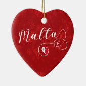 Malta Heart, kerstboomversiering, Maltees Keramisch Ornament (Rechts)