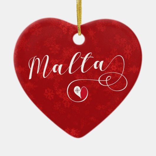 Malta Heart, kerstboomversiering, Maltees Keramisch Ornament (Voorkant)