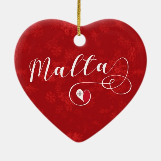 Malta Heart, kerstboomversiering, Maltees Keramisch Ornament (Achterkant)