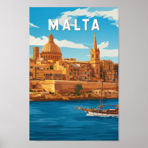 Malta Illustratie Reis Kunst Vintage Poster