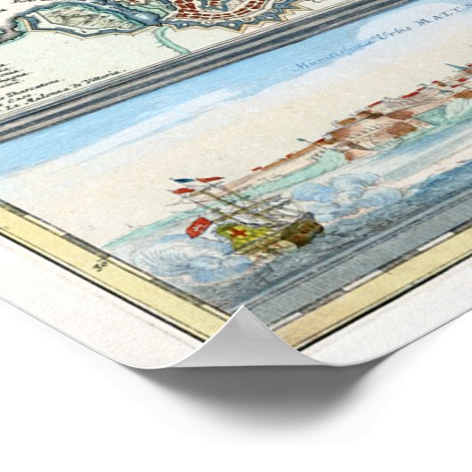 Malta - kaart 1720 poster (Hoek)