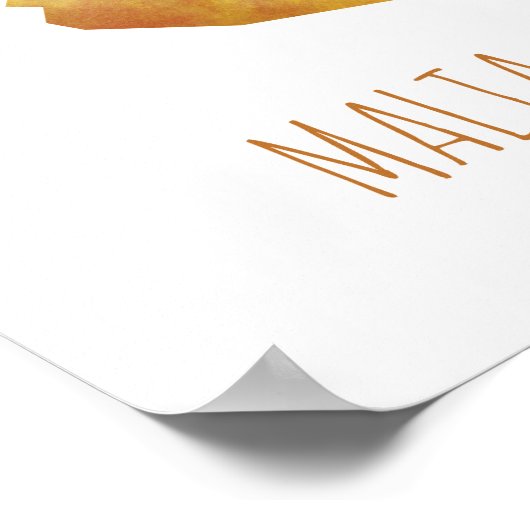 Malta-kaart Poster (Hoek)