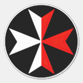 Malta Knights Cross Sticker Wit en Rood Maltees (Voorkant)