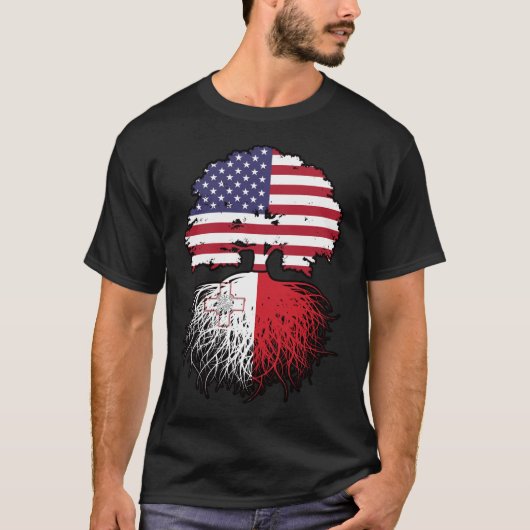 Malta Maltese American USA T-shirt (Voorkant)