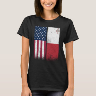 Malta Maltese Amerikaanse vlaggen Proud USA Malta T-shirt