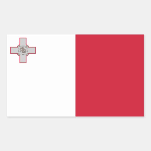 Malta/Maltese vlag Rechthoekige Sticker (Voorkant)