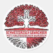 Malta Maltesisch Schweizer Schweiz Baum Wurzel Ronde Sticker (Voorkant)