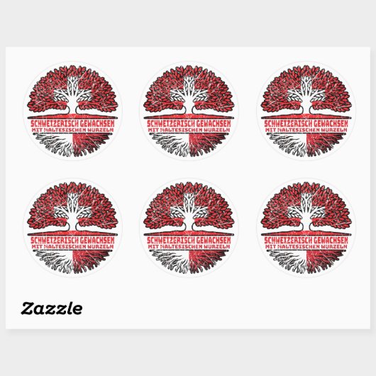 Malta Maltesisch Schweizer Schweiz Baum Wurzel Ronde Sticker (Vel)