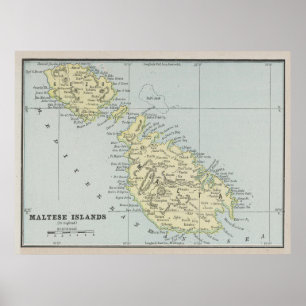 Malta Map (1901) Poster