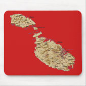 Malta Map Mousepad Muismat (Voorkant)