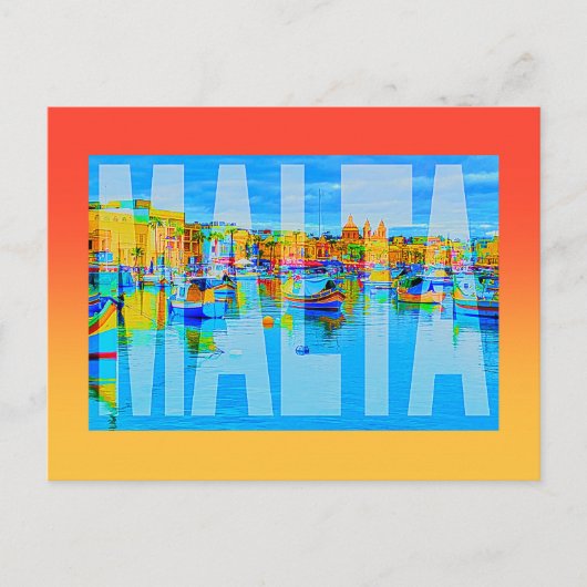 Malta Marsaxlokk Briefkaart (Voorkant)