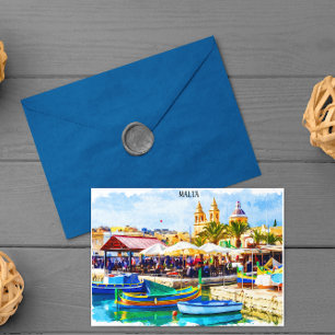 Malta Mediterraan Panorama Uitzicht Briefkaart
