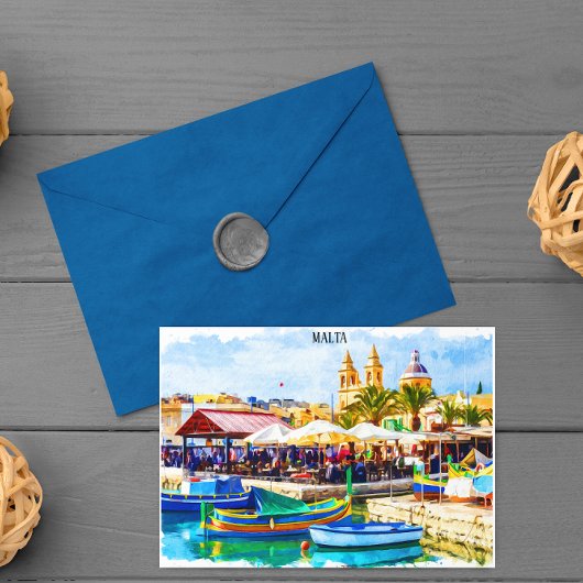 Malta Mediterraan Panorama Uitzicht Briefkaart
