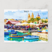 Malta Mediterraan Panorama Uitzicht Briefkaart (Voorkant)