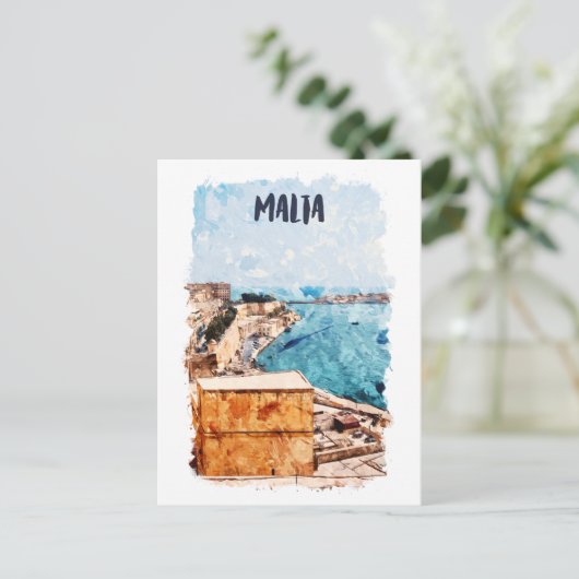 Malta Mediterraan Uitzicht Briefkaart (Staand voorkant)