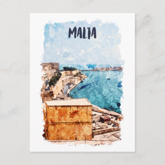 Malta Mediterraan Uitzicht Briefkaart (Voorkant)