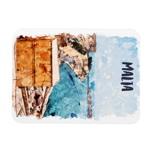 Malta Mediterraan Uitzicht Magneet (Horizontaal)