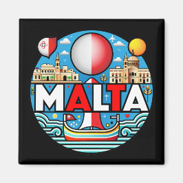 Malta Mediterranean Island Nation Magneet
