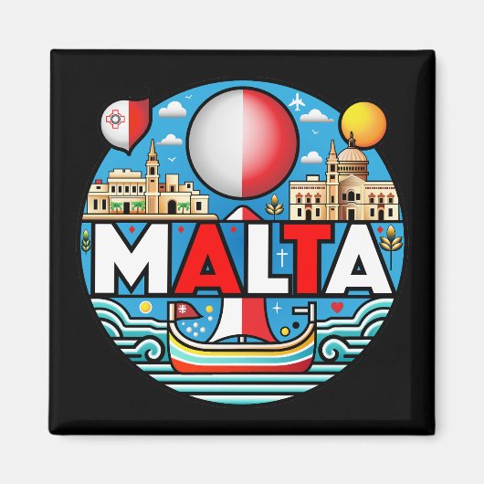 Malta Mediterranean Island Nation Magneet (Voorkant)
