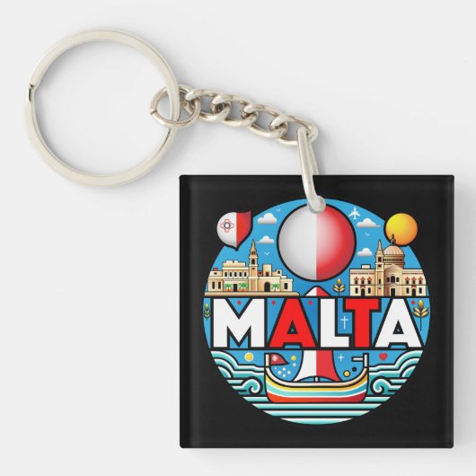Malta Mediterranean Island Nation Sleutelhanger (voorkant)