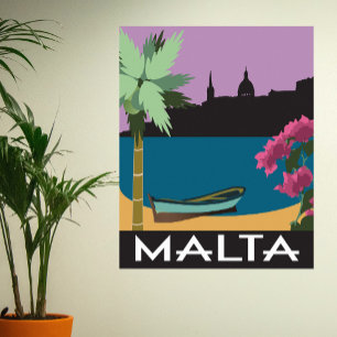 Malta Mediterranean vintage-reisstijl Poster