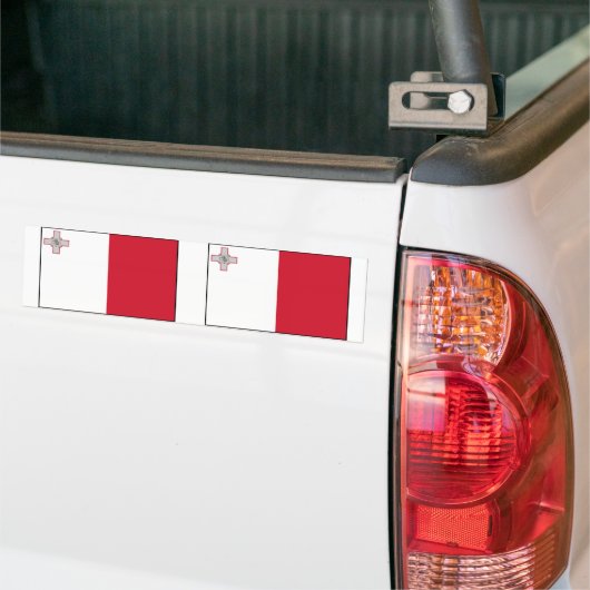 Malta met grens, Malta vlag Bumpersticker (Op Truck)