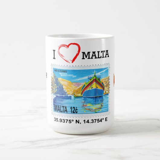 Malta met Luzzu gepersonaliseerde naam ontworpen M Koffiemok (Center)