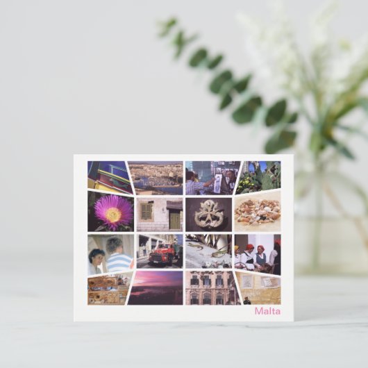Malta met meerdere afbeeldingen briefkaart (Staand voorkant)