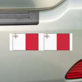 Malta Met Rand, Malta vlag Bumpersticker (Op auto)