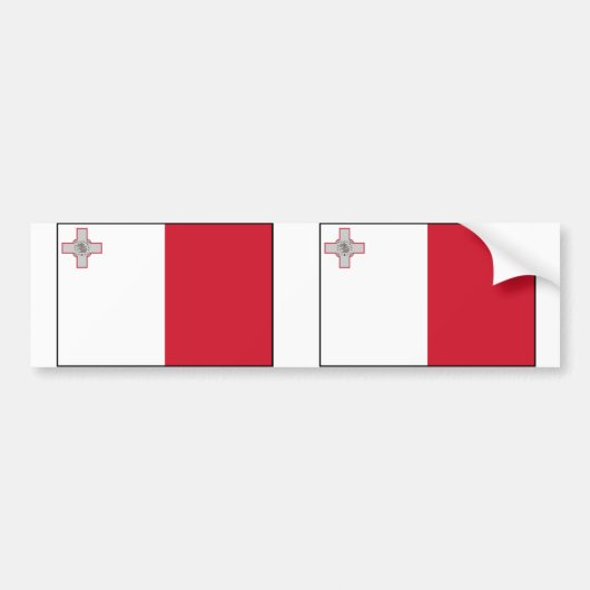 Malta Met Rand, Malta vlag Bumpersticker (Voorkant)