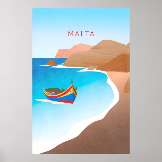 Malta Minimaal Reisposter Poster (Voorkant)