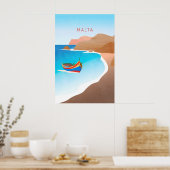 Malta Minimaal Reisposter Poster (Keuken)