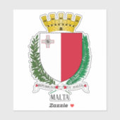 Malta National Coat of Arms Patriotic Sticker (Vel)