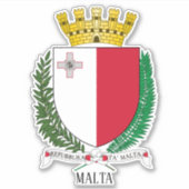 Malta National Coat of Arms Patriotic Sticker (Voorkant)