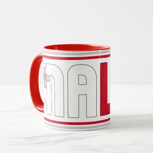 Malta National Flag Patriotic Coffee Mok (Voorkant links)